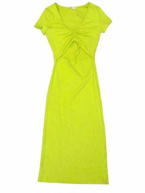 Mango Bright Green Dress with Cutout